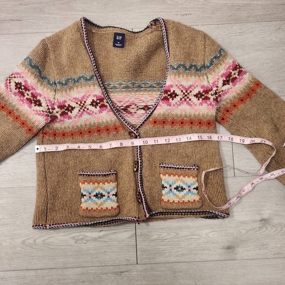 Women's Multicolor Knit Cardigan Sweater Button Closure, Cottage Core. Cozy Nook - Picture 5 of 7